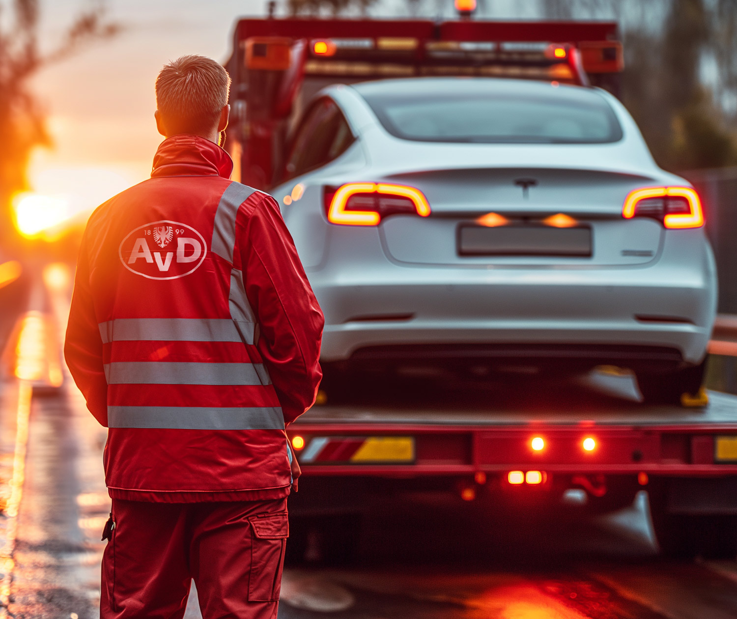 AvD Pannenhelfer mit der digital Mitgliedschaftskarte des AvD