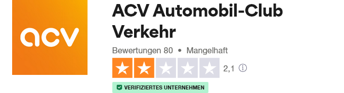 Trustpilot Bewertung ACV vom 05-11-2024