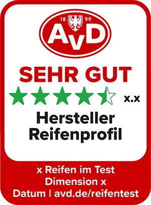 AvD Reifentest Mustersiegel Sehr Gut AvD Reifentest Mustersiegel Sehr Gut